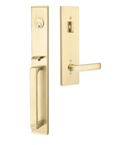 Emtek 4819 Lausanne Full Length Single Cylinder Handleset with Geneva Lever for Right Handed Doors