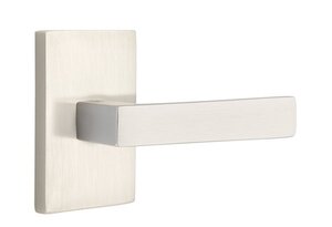 Emtek Dumont 5112 Brass Modern Passage Leverset with Modern Rectangular Rosette for Right Handed Doors