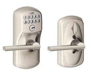 Schlage FE595 PLY/LAT Plymouth Keypad Flex-Lock Entry Leverset with Latitude Lever