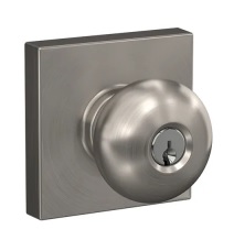 Schlage F51PLY/COL Plymouth Keyed Entry Knobset with Collins Decorative Rosette