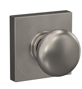 Schlage F170PLY/COL Plymouth Single Dummy Knob with Collins Decorative Rosette