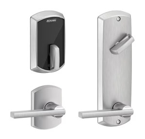 Schlage Electronic FE410FGRW512LAT Control Smart Interconnected Lock UL Listed with Greenwich Trim and Latitude Lever with 5-1/2 Inch Bore Spacing
