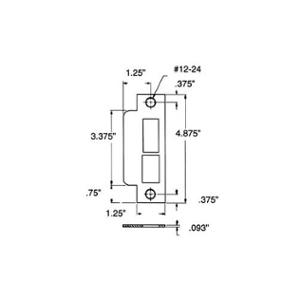 Baldwin 6340.R Mortise Strike Latch &amp; Deadbolt Function for 2 &amp; 2.5 Inch Backsets - Right Handed