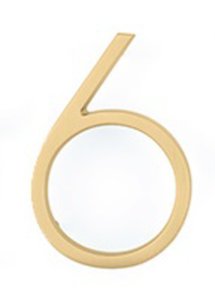 Emtek 2836 Modern 7 Inch Brass House Number "6"
