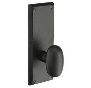 Emtek 72013 7 Inch Height Sandcast Bronze Rectangular Sideplate Privacy Set