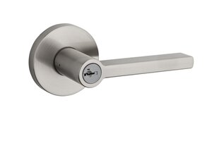 Kwikset 740HFL RDT SMT Halifax Keyed Entry Leverset with Round Rosettes with SmartKey