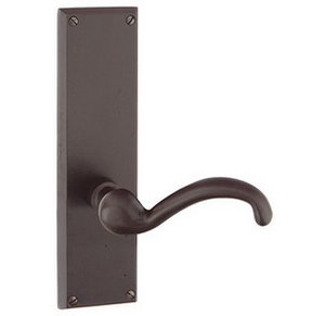 Emtek 7612 8-7/8 Inch Height Sandcast Bronze Rectangular Sideplate Privacy Set