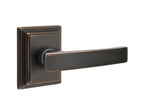 Emtek Geneva 8161 Passage Leverset with Wilshire Rosette for Right Handed Doors