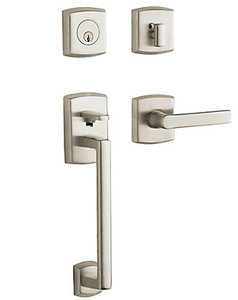Baldwin 85386.LDBL Estate Soho Sectional Double Cylinder Handleset for Left Handed Doors
