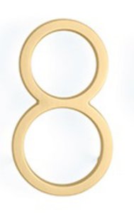 Emtek 2838 Modern 7 Inch Brass House Number "8"