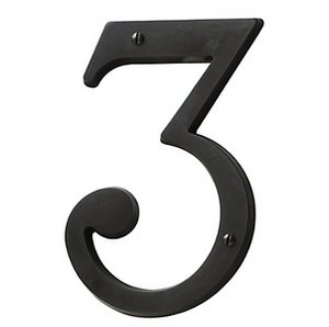 Baldwin 90673 4-3/4 Inch Tall House Number 3