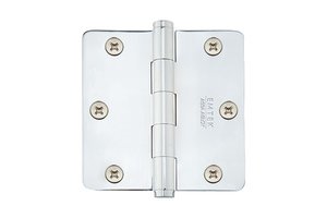 Emtek 91023 3-1/2 Inch x 3-1/2 Inch Residential Duty Steel Plated Hinge with 1/4 Inch Radius Corners (Sold in Pairs)