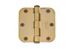 Emtek 92033 3-1/2 Inch x 3-1/2 Inch Heavy Duty Steel Plated Hinge with 5/8 Inch Radius Corners (Sold in Pairs)