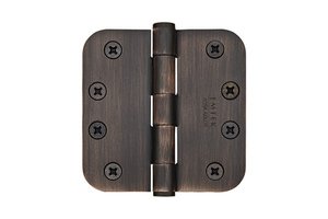 Emtek 92034 4 Inch x 4 Inch Heavy Duty Steel Plated Hinge with 5/8 Inch Radius Corners (Sold in Pairs)