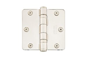 Emtek 94023 3-1/2 Inch x 3-1/2 Inch Heavy Duty Ball Bearing Steel Plated Hinge with 1/4 Inch Radius Corners (Sold in Pairs)