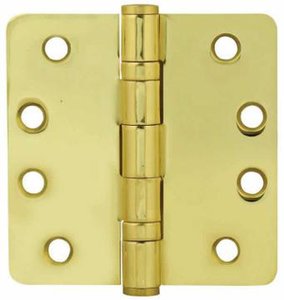 Emtek 94025 4-1/2 Inch x 4-1/2 Inch Heavy Duty Ball Bearing Steel Plated Hinge with 1/4 Inch Radius Corners (Sold in Pairs)