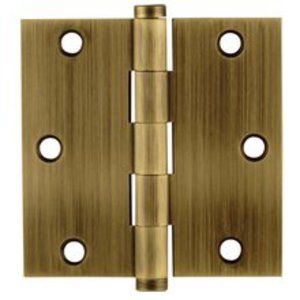 Emtek 96213 3-1/2 Inch x 3-1/2 Inch Heavy Duty Solid Brass Hinge with Square Corners (Sold in Pairs)