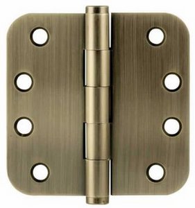 Emtek 96234 4 Inch x 4 Inch Heavy Duty Solid Brass Hinge with 5/8 Inch Radius Corners (Sold in Pairs)