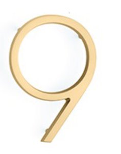 Emtek 2839 Modern 7 Inch Brass House Number "9"