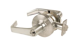 Schlage ALX80P-SAT Saturn Storeroom Keyed Entry Door Lever Set