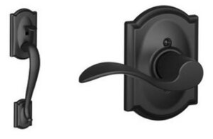 Schlage FE285 CAM/ACCxCAM Camelot Lower Handleset with Accent Lever &amp; Camelot Rosette for Left Handed Doors