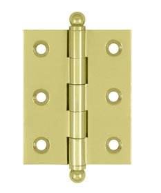 Deltana CH2520U Solid Brass 2-1/2 Inch x 2 Inch Full Mortise Cabinet Hinge (Sold in Pairs)