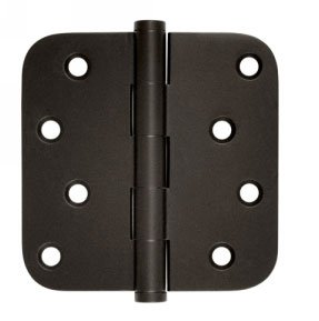 Deltana DSB4R5-RZ Residential 4 Inch x 4 Inch Solid Brass Full Mortise Hinge with 5/8 Inch Radius Corners (Sold in Pairs)
