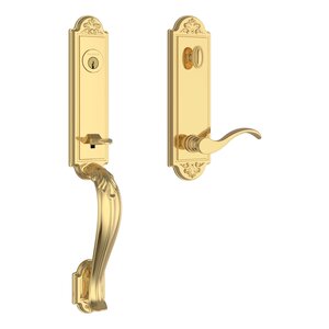 Baldwin EEELIXCURLEBE Reserve Elizabeth Single Cylinder Handleset with Curve Lever and Elizabeth Escutcheon For Left Handed Doors