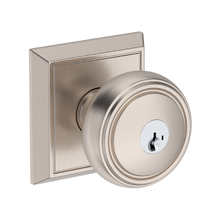 Baldwin EN.BRE.CHR.SMC Reserve Bremerton Keyed Entry Knobset with Chamfered Square Rosette SmartKey C Keyway