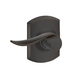 Schlage F170SAC/GRW LH Sacramento Single Dummy Left Handed Lever with Greenwich Decorative Rosette