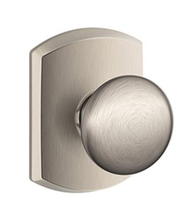 Schlage F10PLY/GRW Plymouth Passage Knobset with Greenwich Decorative Rosette
