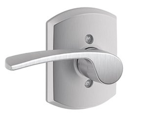 Schlage F170MER/GRW LH Merano Single Dummy Left Handed Lever with Greenwich Decorative Rosette