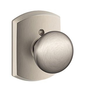 Schlage F170PLY/GRW Plymouth Single Dummy Knob with Greenwich Decorative Rosette
