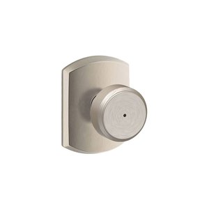 Schlage F40BWE/GRW Bowery Privacy Knobset with Greenwich Decorative Rosette