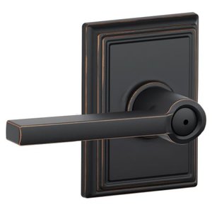Schlage F40LAT/ADD Latitude Privacy Leverset with Addison Decorative Rosette