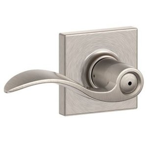 Schlage F40ACC/COL Accent Privacy Leverset with Collins Decorative Rosette