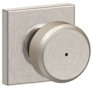 Schlage F40BWE/COL Bowery Privacy Knobset with Collins Decorative Rosette
