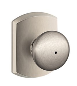 Schlage F40PLY/GRW Plymouth Privacy Knobset with Greenwich Decorative Rosette