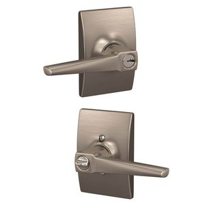 Schlage Custom F51ELR/CEN Eller Keyed Entry Leverset with Century Decorative Rosette