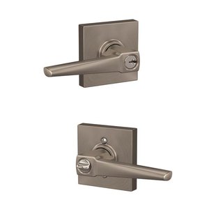 Schlage Custom F51ELR/COL Eller Keyed Entry Leverset with Collins Decorative Rosette