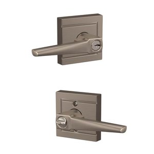 Schlage Custom F51ELR/ULD Eller Keyed Entry Leverset with Upland Decorative Rosette