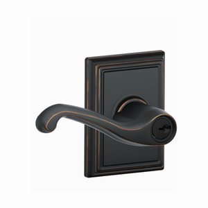 Schlage F51FLA/ADD Flair Keyed Entry Leverset with Addison Decorative Rosette