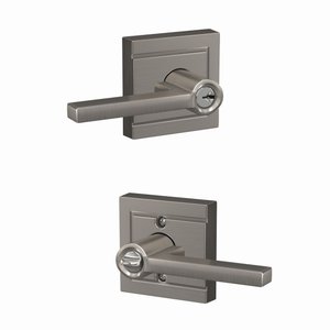 Schlage F51LAT/ULD Latitude Keyed Entry Leverset with Upland Decorative Rosette
