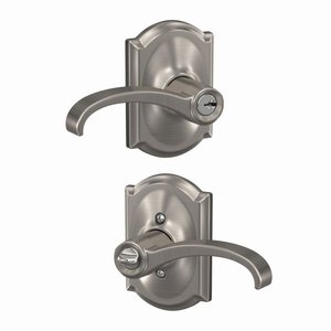 Schlage Custom F51WIT/CAM Whitney Keyed Entry Leverset with Camelot Decorative Rosette