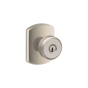Schlage F51BWE/GRW Bowery Keyed Entry Knobset with Greenwich Decorative Rosette
