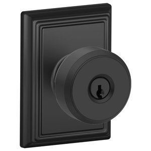 Schlage F51BWE/ADD Bowery Keyed Entry Knobset with Addison Decorative Rosette