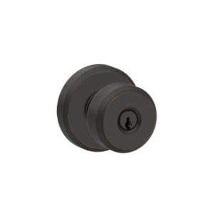 Schlage F51BWE/GSN Bowery Keyed Entry Knobset with Greyson Decorative Rosette