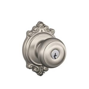 Schlage F51GEO/BRK Georgian Keyed Entry Knobset with Brookshire Decorative Rosette