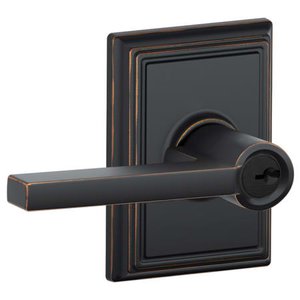 Schlage F51LAT/ADD Latitude Keyed Entry Leverset with Addison Decorative Rosette