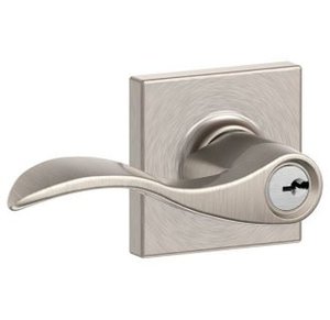 Schlage F51ACC/COL Accent Keyed Entry Leverset with Collins Decorative Rosette